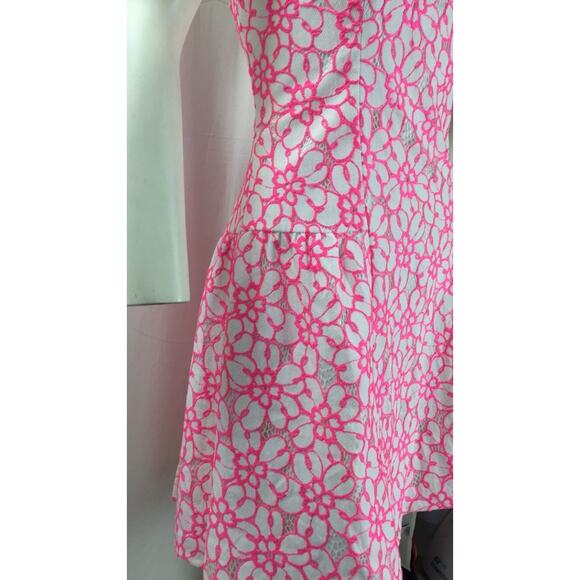 Lilly Pulitzer Women's Pink White Floral Strapless Dress sz 12 - Picture 3 of 6